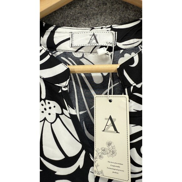 New Unbranded Dress Women S/M Black Floral Sheath Midi V-Neck Sleeveless Casual - Picture 3 of 7